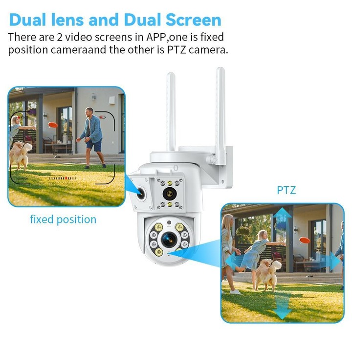 K30 1080P 3-screen Surveillance Camera(White)