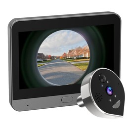 RH-PD7 4.3 inch HD Screen 360 Degree Panoramic Peephole 2.4G Wireless WiFi Video Doorbell(Gray Black)