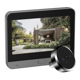 RH-PD9 4.3 inch HD Screen Microwave Radar Motion Detection Peephole WiFi Video Doorbell(Gray Black)
