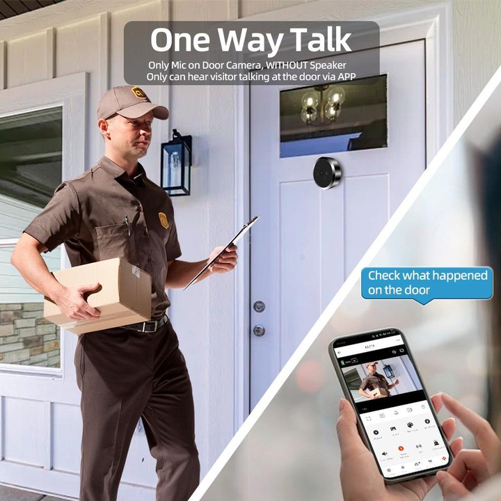 RH-PD9 4.3 inch HD Screen Microwave Radar Motion Detection Peephole WiFi Video Doorbell(Gray Black)