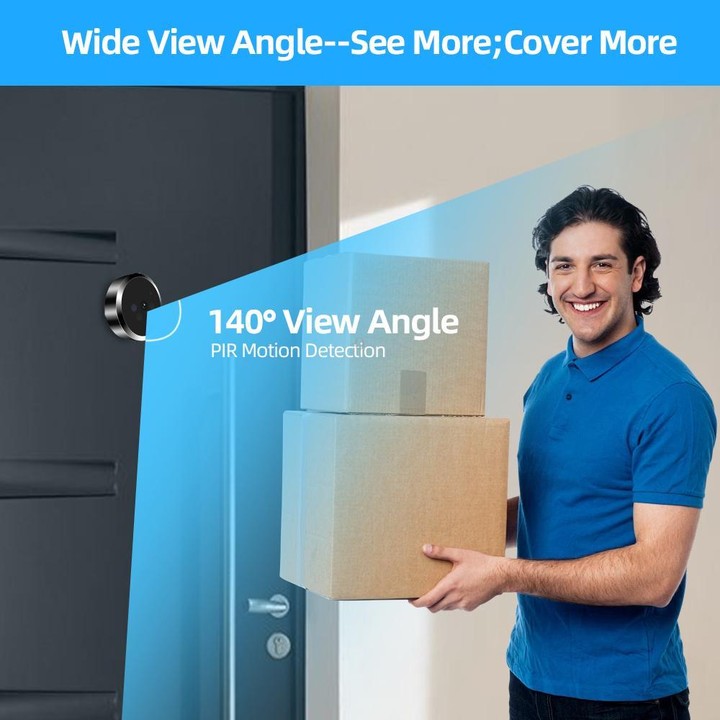 RH-PD9 4.3 inch HD Screen Microwave Radar Motion Detection Peephole WiFi Video Doorbell(Gray Black)