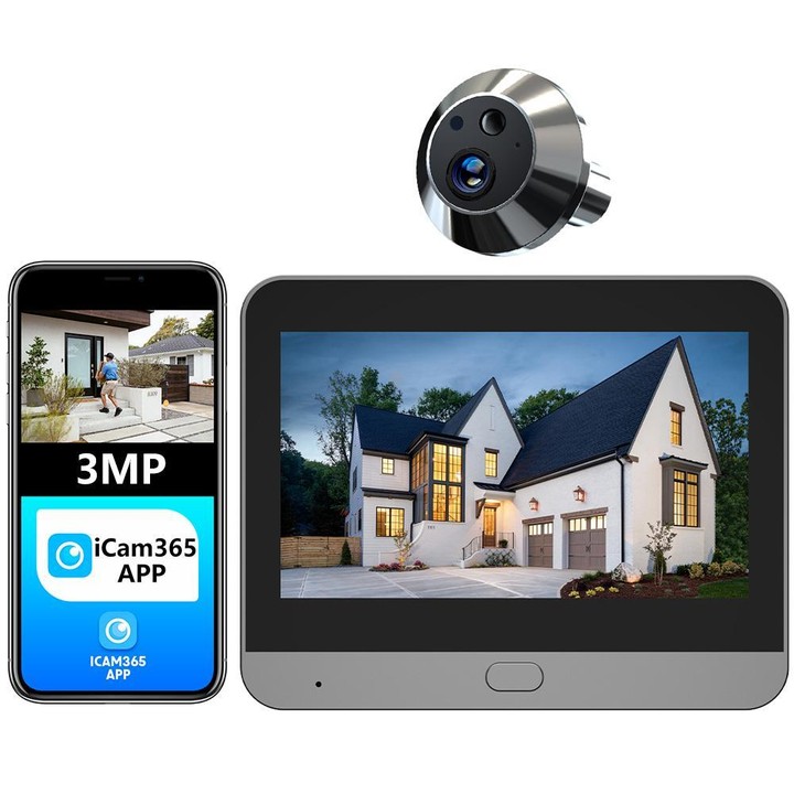 RH-PD10-I 4.3 inch HD Screen Motion Detection Smart WiFi Video Doorbell(Gray Black)