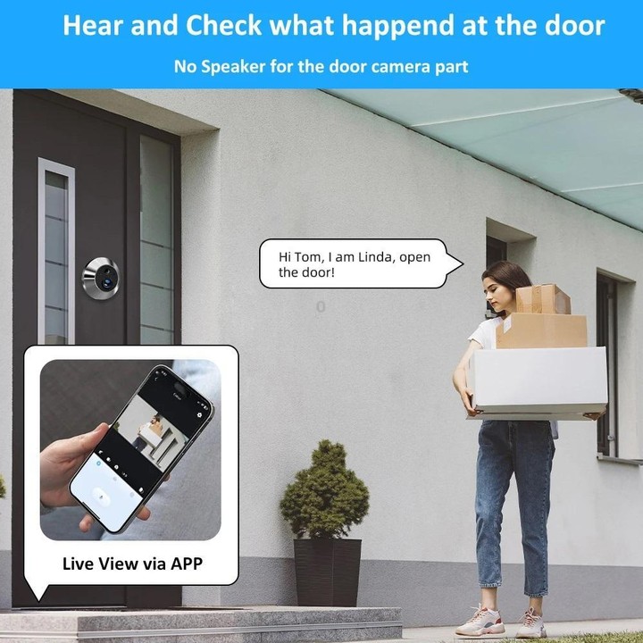 RH-PD10-I 4.3 inch HD Screen Motion Detection Smart WiFi Video Doorbell(Gray Black)