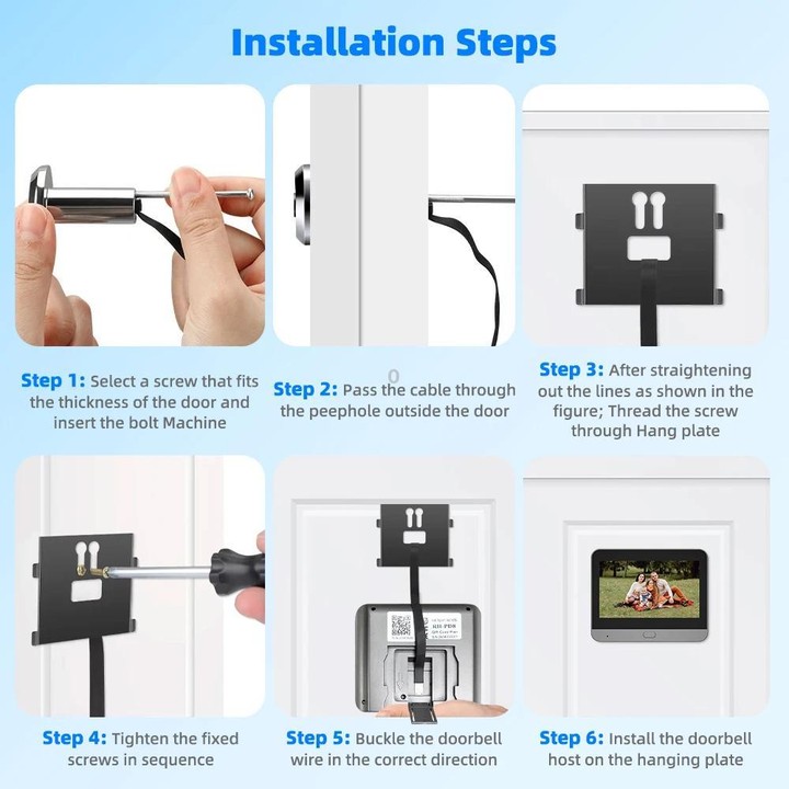 RH-PD10-I 4.3 inch HD Screen Motion Detection Smart WiFi Video Doorbell(Gray Black)