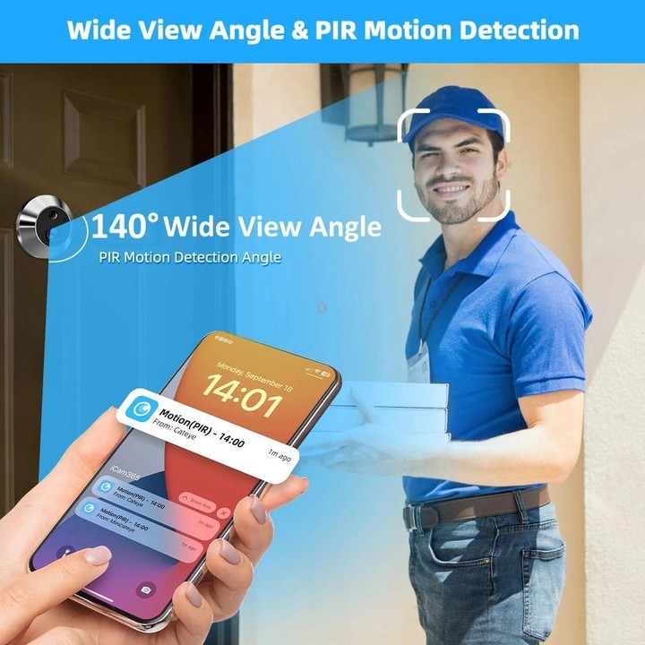 RH-PD10-I 4.3 inch HD Screen Motion Detection Smart WiFi Video Doorbell(Gray Black)