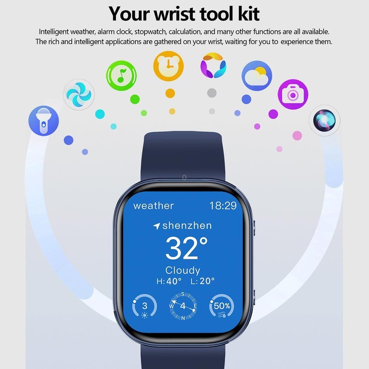 QS15 1.88 inch HD TFT Screen Smart Watch, Support Health Monitoring, Multiple Sports Modes(Blue)