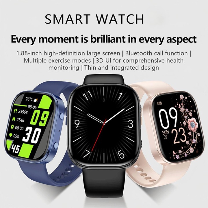 QS15 1.88 inch HD TFT Screen Smart Watch, Support Health Monitoring, Multiple Sports Modes(Pink)