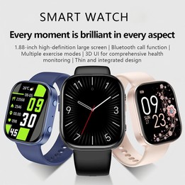 QS15 1.88 inch HD TFT Screen Smart Watch, Support Health Monitoring, Multiple Sports Modes(Wavy Pink)