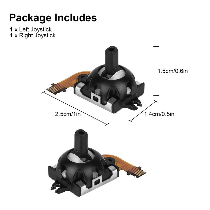 For Sony PS5 Portal 1 Pair 3D Hall Effect Analog Joystick(Black)