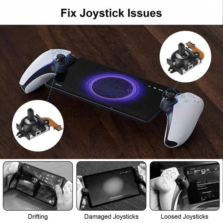 For Sony PS5 Portal 1 Pair 3D Hall Effect Analog Joystick(Black)