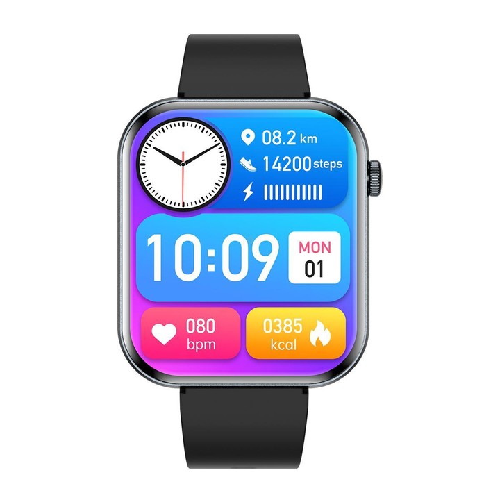 QS09 1.85 inch AMOLED Screen Ultra-Thin Smart Watch, Support Health Monitoring, Multiple Sports Modes(Dark Gray)