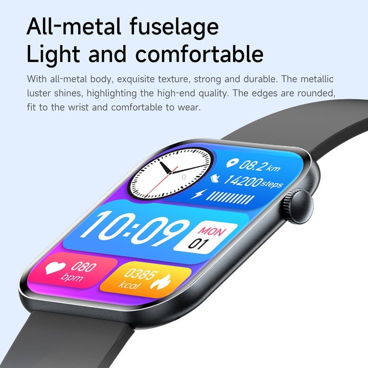 QS09 1.85 inch AMOLED Screen Ultra-Thin Smart Watch, Support Health Monitoring, Multiple Sports Modes(Dark Gray)