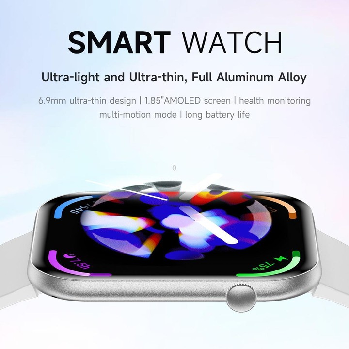 QS09 1.85 inch AMOLED Screen Ultra-Thin Smart Watch, Support Health Monitoring, Multiple Sports Modes(Silver)