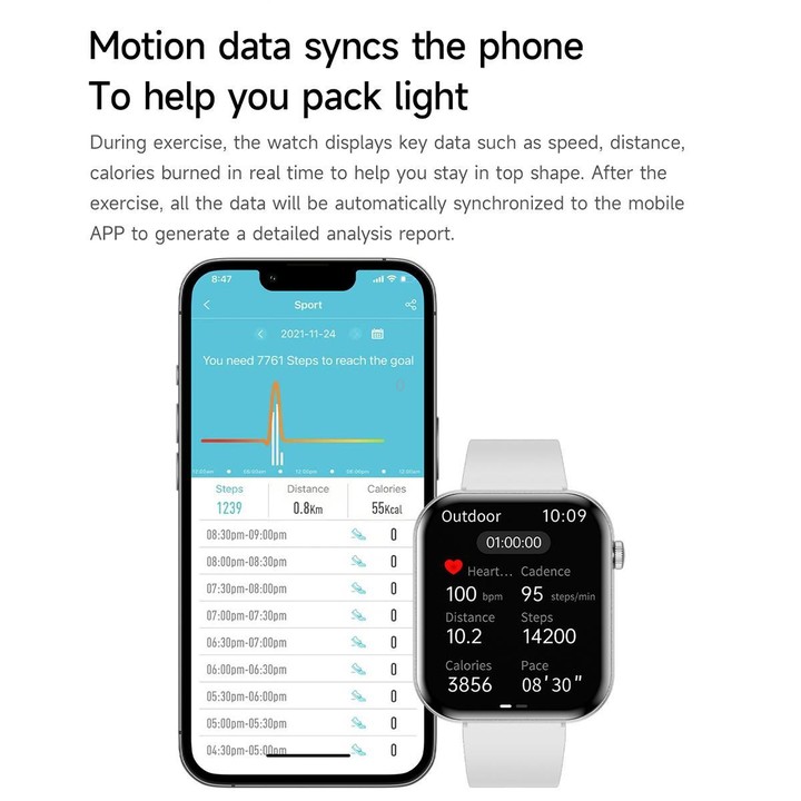 QS09 1.85 inch AMOLED Screen Ultra-Thin Smart Watch, Support Health Monitoring, Multiple Sports Modes(Pink)