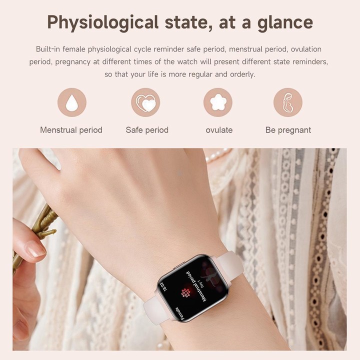 QS06 1.75 inch Square Screen Ultra-Thin Smart Calling Watch, Gold Silicone Strap, Support Health Monitoring