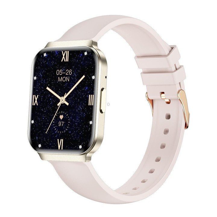 QS06 1.75 inch Square Screen Ultra-Thin Smart Calling Watch, Starlight Silicone Strap, Support Health Monitoring