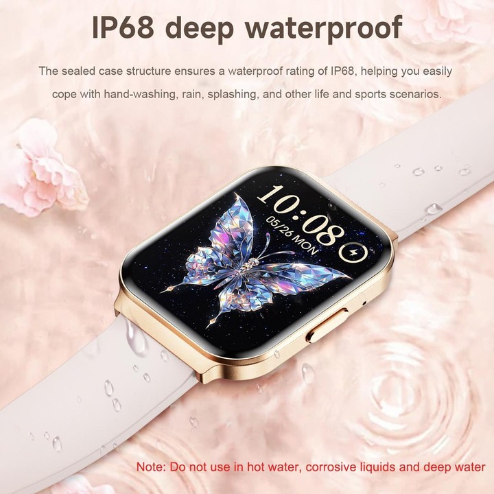 QS06 1.75 inch Square Screen Ultra-Thin Smart Calling Watch, Starlight Silicone Strap, Support Health Monitoring