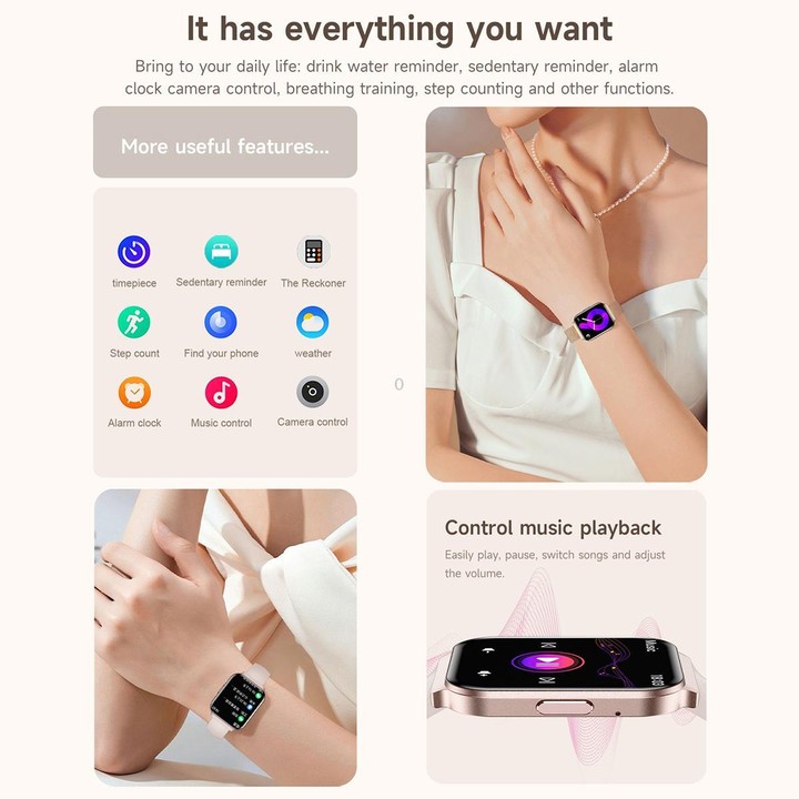 QS06 1.75 inch Square Screen Ultra-Thin Smart Calling Watch, Dark Gray Silicone Strap, Support Health Monitoring