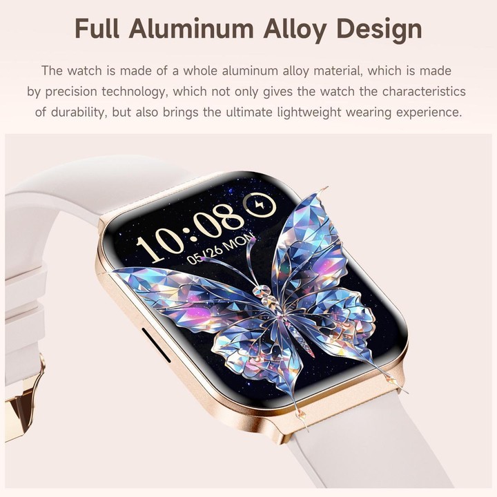 QS06 1.75 inch Square Screen Ultra-Thin Smart Calling Watch, Dark Gray Silicone Strap, Support Health Monitoring