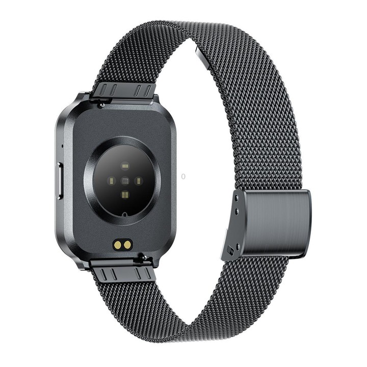 QS06 1.75 inch Square Screen Ultra-Thin Smart Calling Watch, Dark Gray Steel Strap, Support Health Monitoring