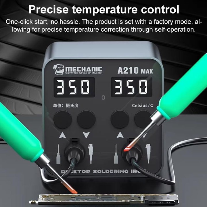 MECHANIC A210 Max Intelligent Constant Temperature Double-station Soldering Station, Plug:EU Plug