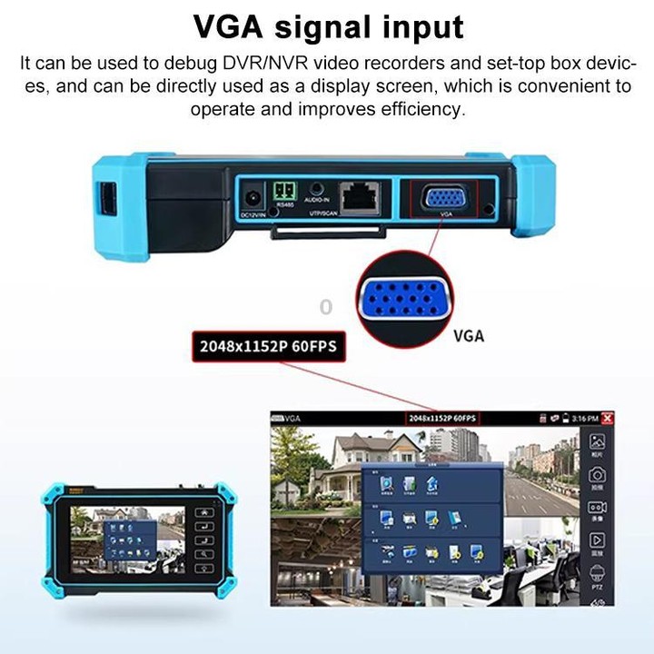 IPC-5200 Plus 4K Network Coaxial Simulation Engineering Video Surveillance Tester, Plug:US Plug
