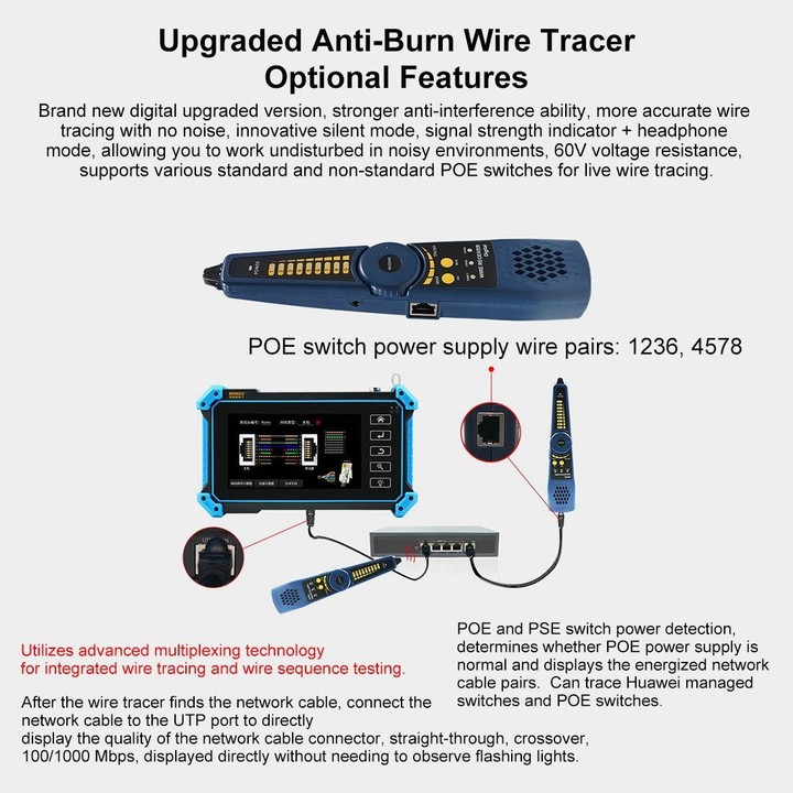 IPC-5100CPlus Network Engineering Treasure Simulated Coaxial Integrated Video Surveillance Tester, Plug:AU Plug