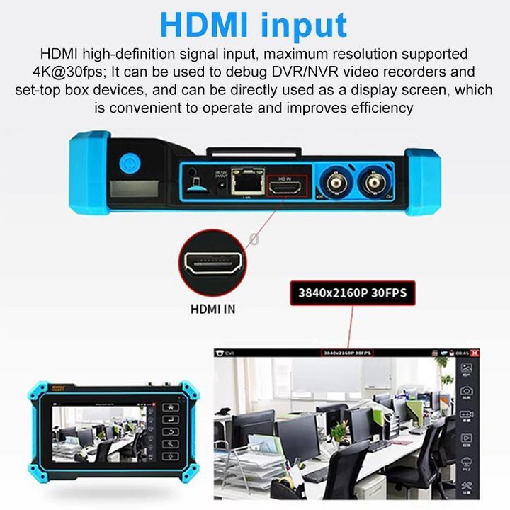 IPC-5100 Plus 4K Network Coaxial Simulation Engineering Video Surveillance Tester, Plug:UK Plug
