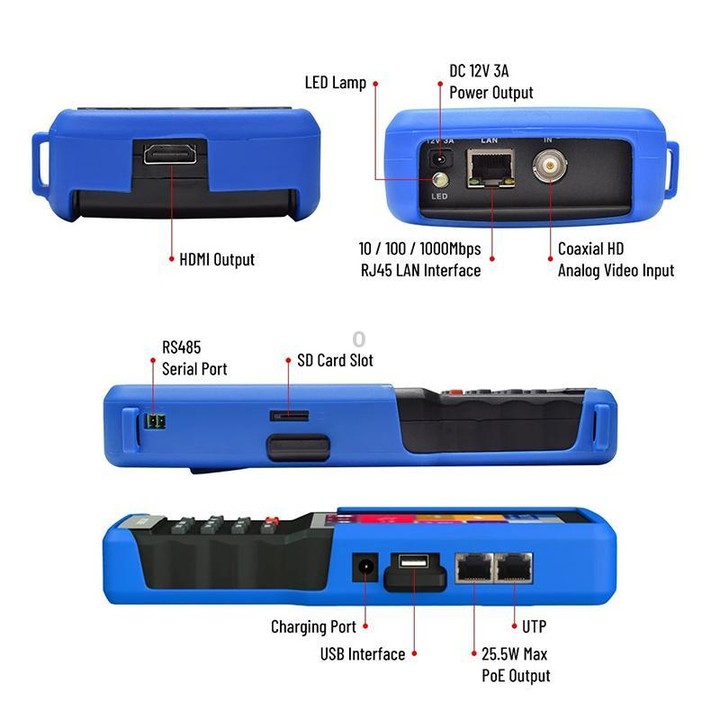 IPC9310Plus 4.5 Inch HD Screen Engineering Tester Network Analog Coaxial Video Surveillance Tester(US Plug)