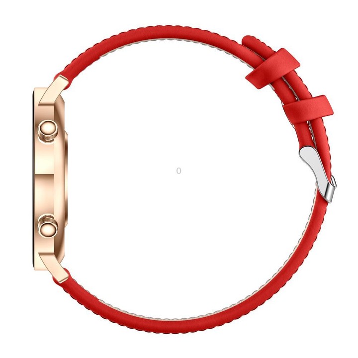 QS03 1.32-inch AMOLED Display Women Smart Watch Supports Health Monitoring(Gold Case Red Leather Strap)