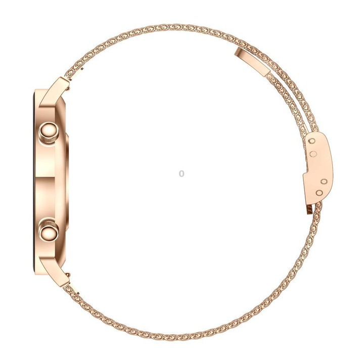 QS03 1.32-inch AMOLED Display Women Smart Watch Supports Health Monitoring(Gold Case Pink Gold Steel Strap)