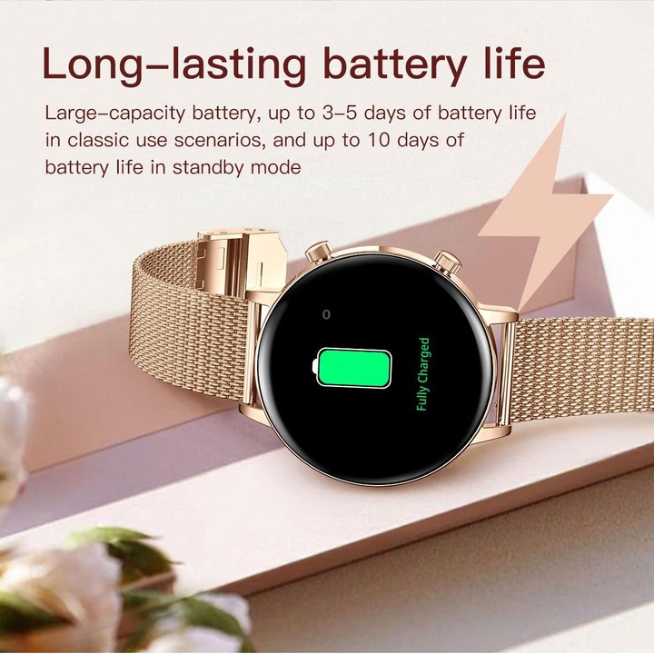 QS03 1.32-inch AMOLED Display Women Smart Watch Supports Health Monitoring(Silver Case Silver Silicone Strap)