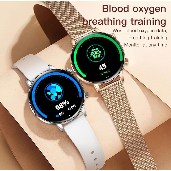 QS03 1.32-inch AMOLED Display Women Smart Watch Supports Health Monitoring(Silver Case Silver Silicone Strap)