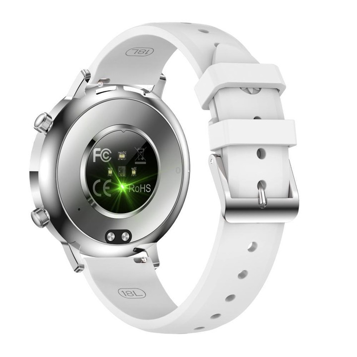 QS03 1.32-inch AMOLED Display Women Smart Watch Supports Health Monitoring(Silver Case Silver Silicone Strap)