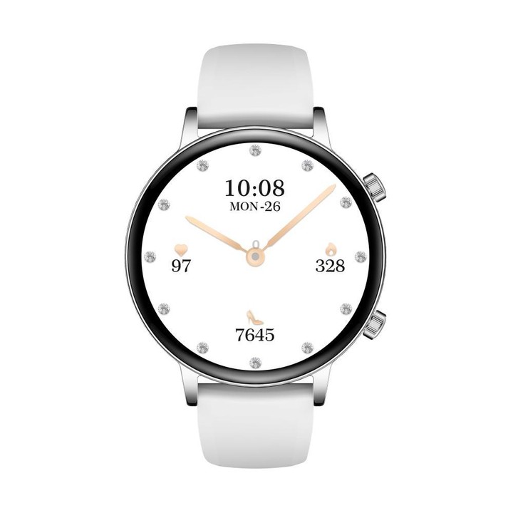 QS03 1.32-inch AMOLED Display Women Smart Watch Supports Health Monitoring(Silver Case Silver Silicone Strap)