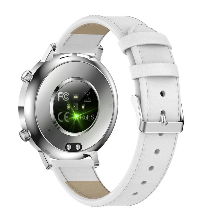 QS03 1.32-inch AMOLED Display Women Smart Watch Supports Health Monitoring(Silver Case Silver Leather Strap)