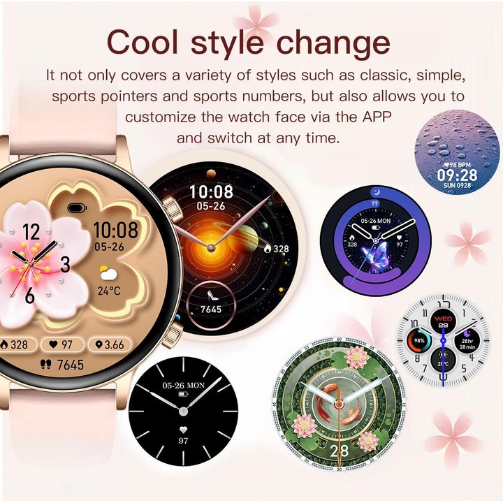 QS03 1.32-inch AMOLED Display Women Smart Watch Supports Health Monitoring(Silver Case Silver Steel Strap)