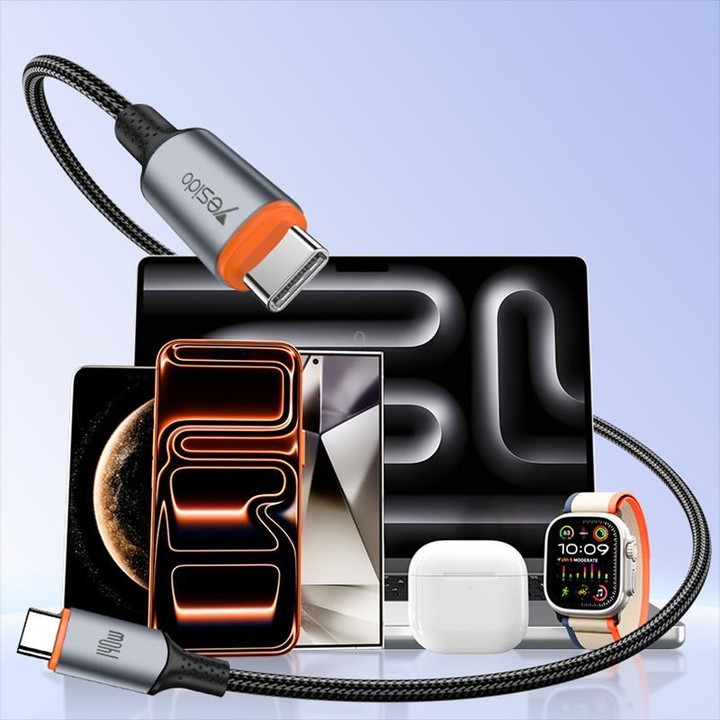 Yesido CA212 140W Type-C to Type-C Super Fast Charging Data Cable, Length: 1.2m(Blue Grey)