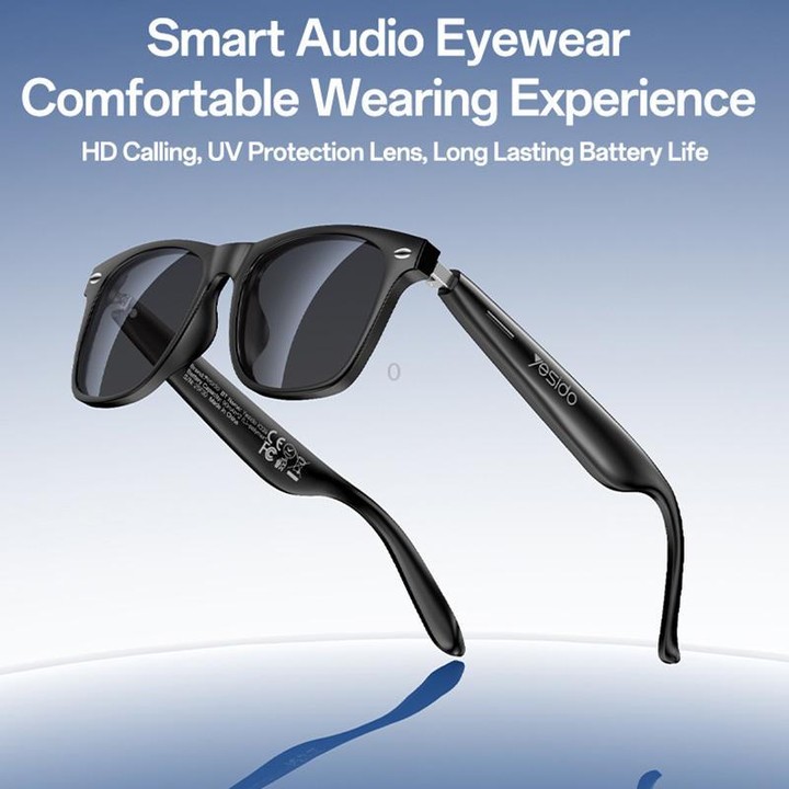 Yesido IO38 Smart Audio Glasses, Bluetooth-Compatible 5.0 Sunglasses with Hi-Fi Sound, Hands-Free Calling, Magnetic Charging & L
