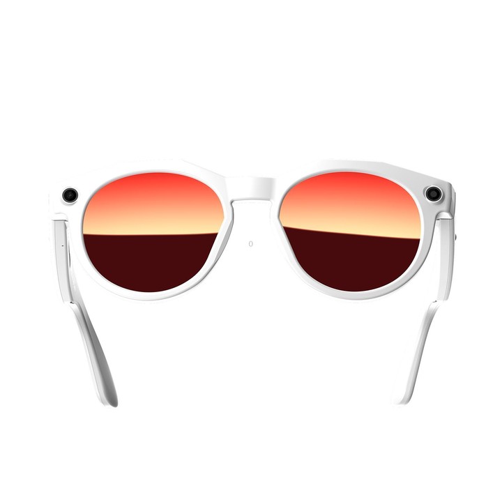 W611Pro Smart AI Glasses 8MP Camera, WIFI, AI Translation(White Frame Red Coated Lens)