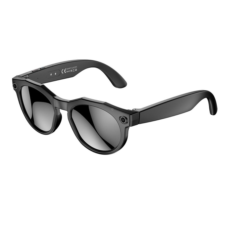 W611Pro Smart AI Glasses 8MP Camera, WIFI, AI Translation(Black Frame Sunglass Lens)