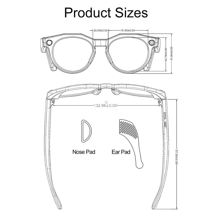 W611Pro Smart AI Glasses 8MP Camera, WIFI, AI Translation(Black Frame Sunglass Lens)