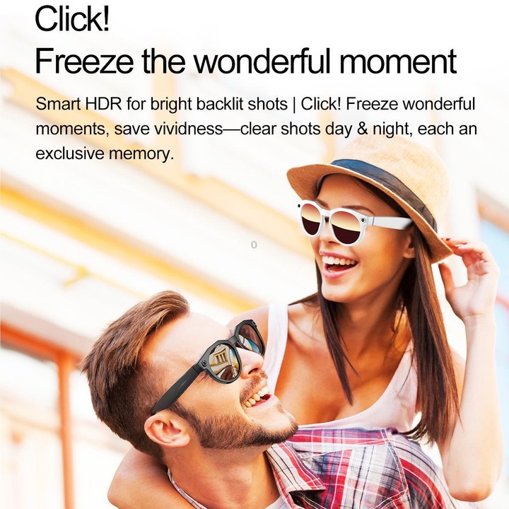 W611Pro Smart AI Glasses 8MP Camera, WIFI, AI Translation(Black Frame Sunglass Lens)