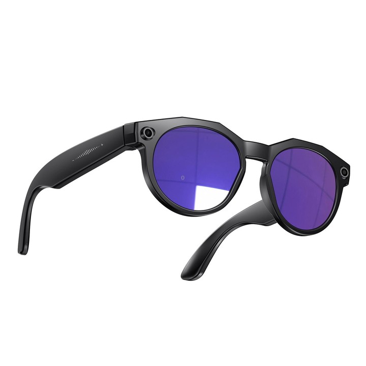 W611Pro Smart AI Glasses 8MP Camera, WIFI, AI Translation(Black Frame Purple Coated Lens)