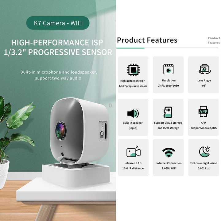 Wireless WiFi Smart High-Definition Wide-Angle Surveillance Camera, Specification:300W Pixels(White)