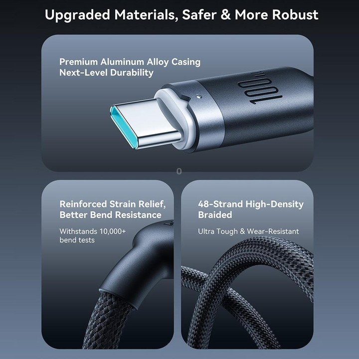 JOYROOM S-A63 StarWay Series 1.2m 66W USB-A to Type-C Auto Power-Off Fast Charging Data Cable(Black)