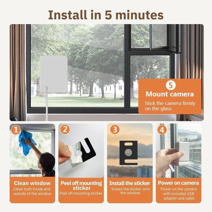 Wireless WiFi Smart Window Surveillance Camera, Specification:5.0GHz(White)