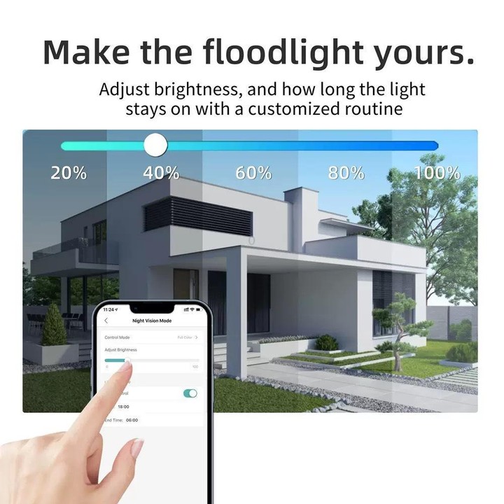 ICSee Triple-Lens 3MP Wireless WiFi Security Camera, Three-Screen Panoramic PTZ IP Camera with Full-Color Night Vision, Power Pl