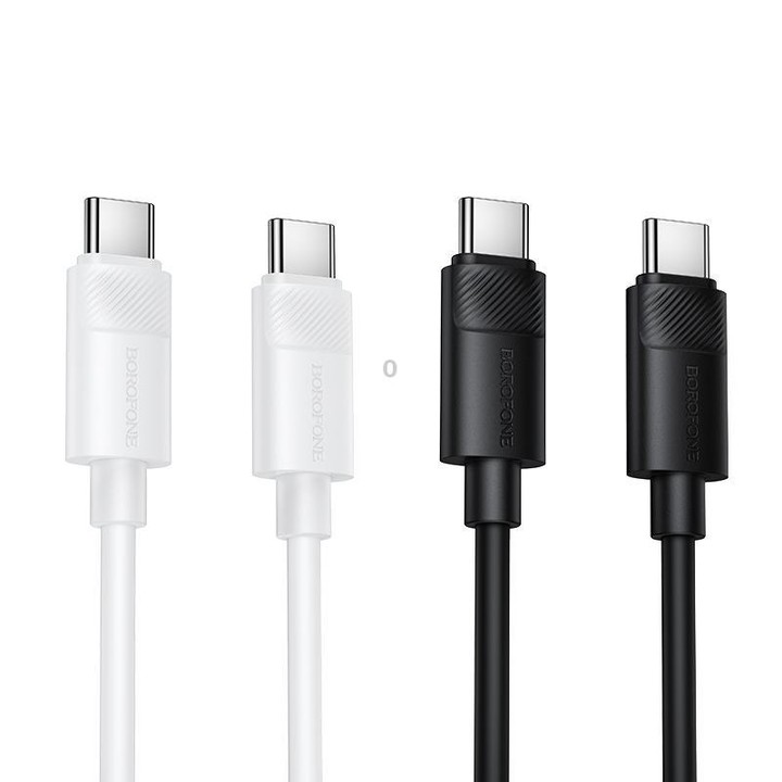 Borofone BX123 Leya 60W Type-C to Type-C Silicone Charging Cable, Length: 1m(Black)