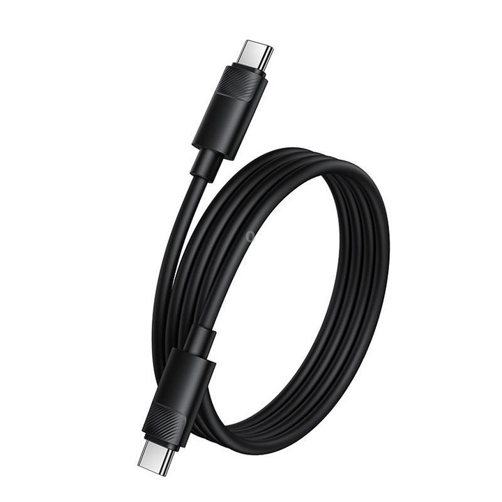 Borofone BX123 Leya 60W Type-C to Type-C Silicone Charging Cable, Length: 1m(Black)